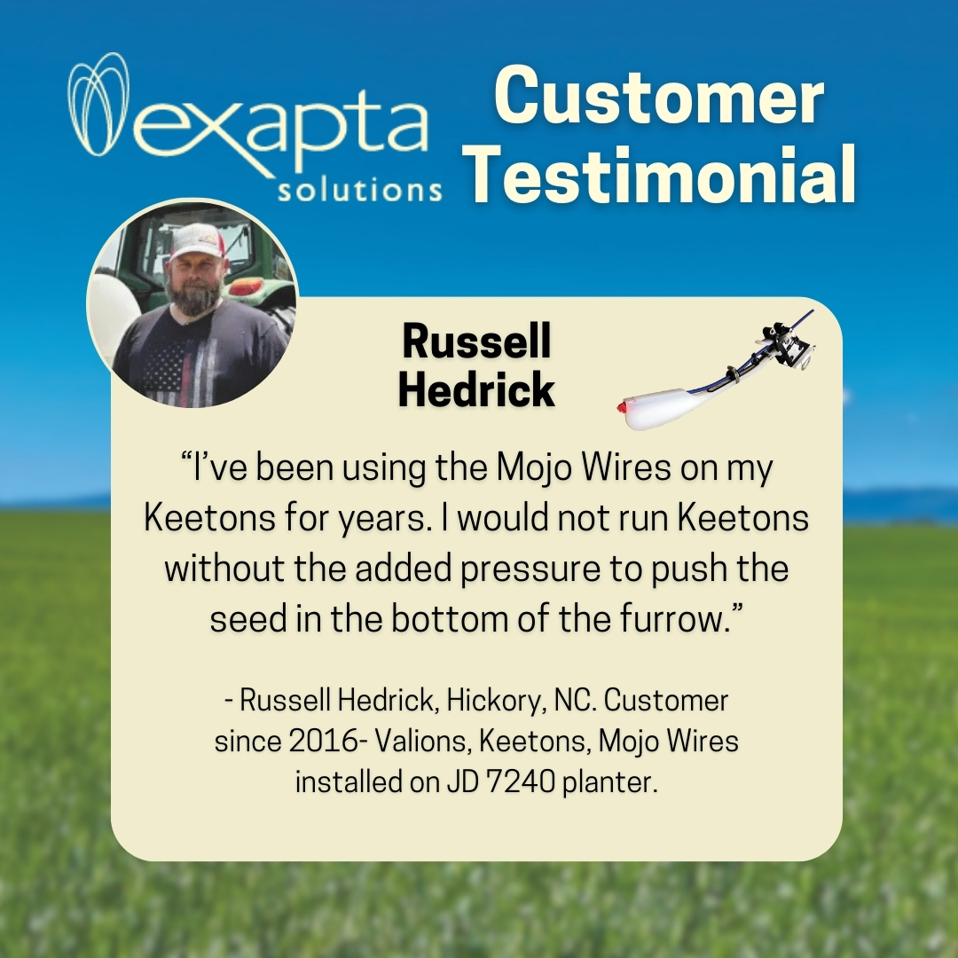 Exapta Solutions (@exapta) on Twitter photo Our Mojo wires are a great addition to Keeton firmers planters, but don't just take our word for it. See what Russell Hedrick has to say about them!
You can find our Mojo Wires and much more on our website- exapta.com or call us at 785-820-8000
#mojowires #planters Our Mojo wires are a great addition to Keeton firmers planters, but don't just take our word for it. See what Russell Hedrick has to say about them!
You can find our Mojo Wires and much more on our website- exapta.com or call us at 785-820-8000
#mojowires #planters
