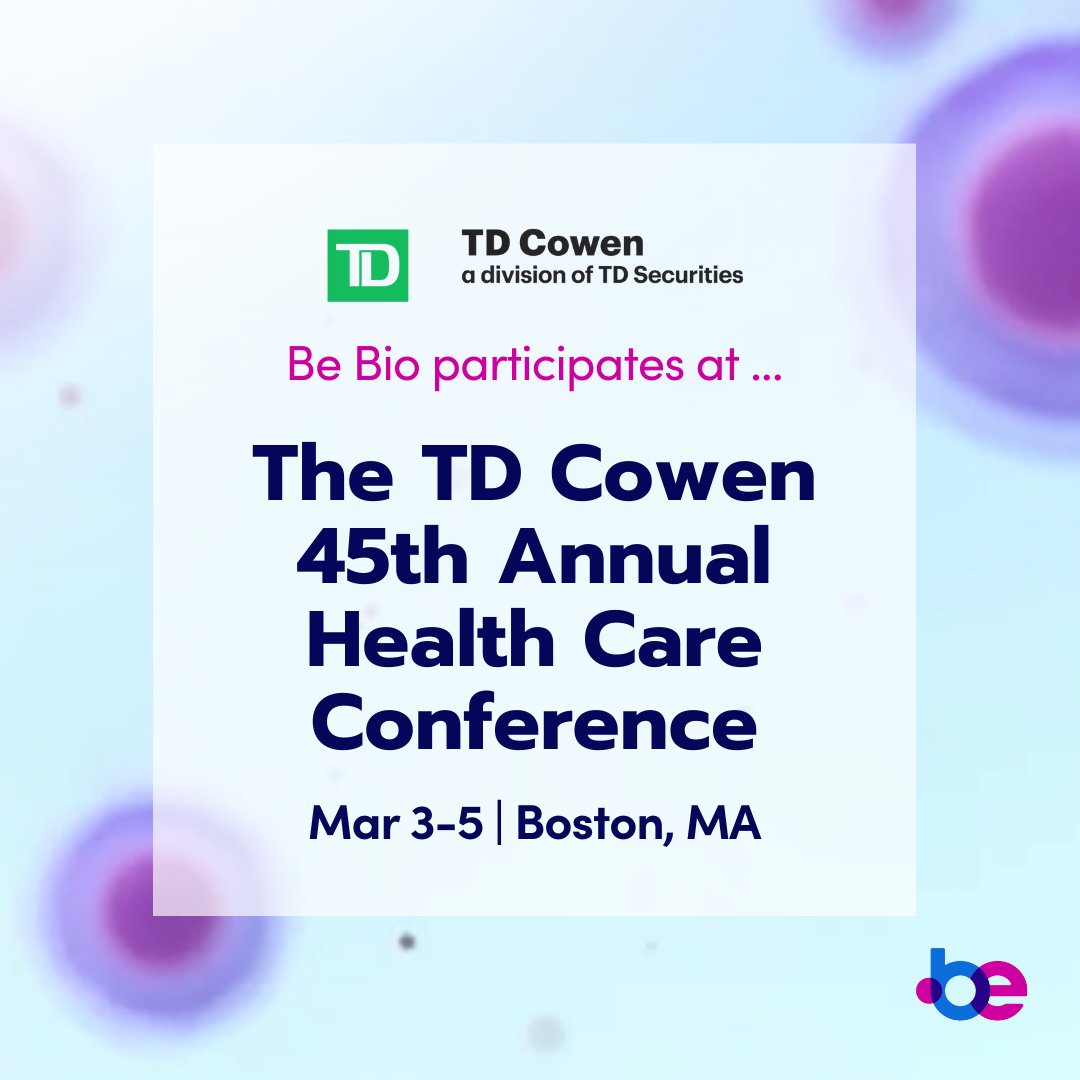 We’re excited to participate in the TD Cowen 45th Annual Cowen Health Care Conference and look forward to connecting with industry leaders and innovators. See you there!