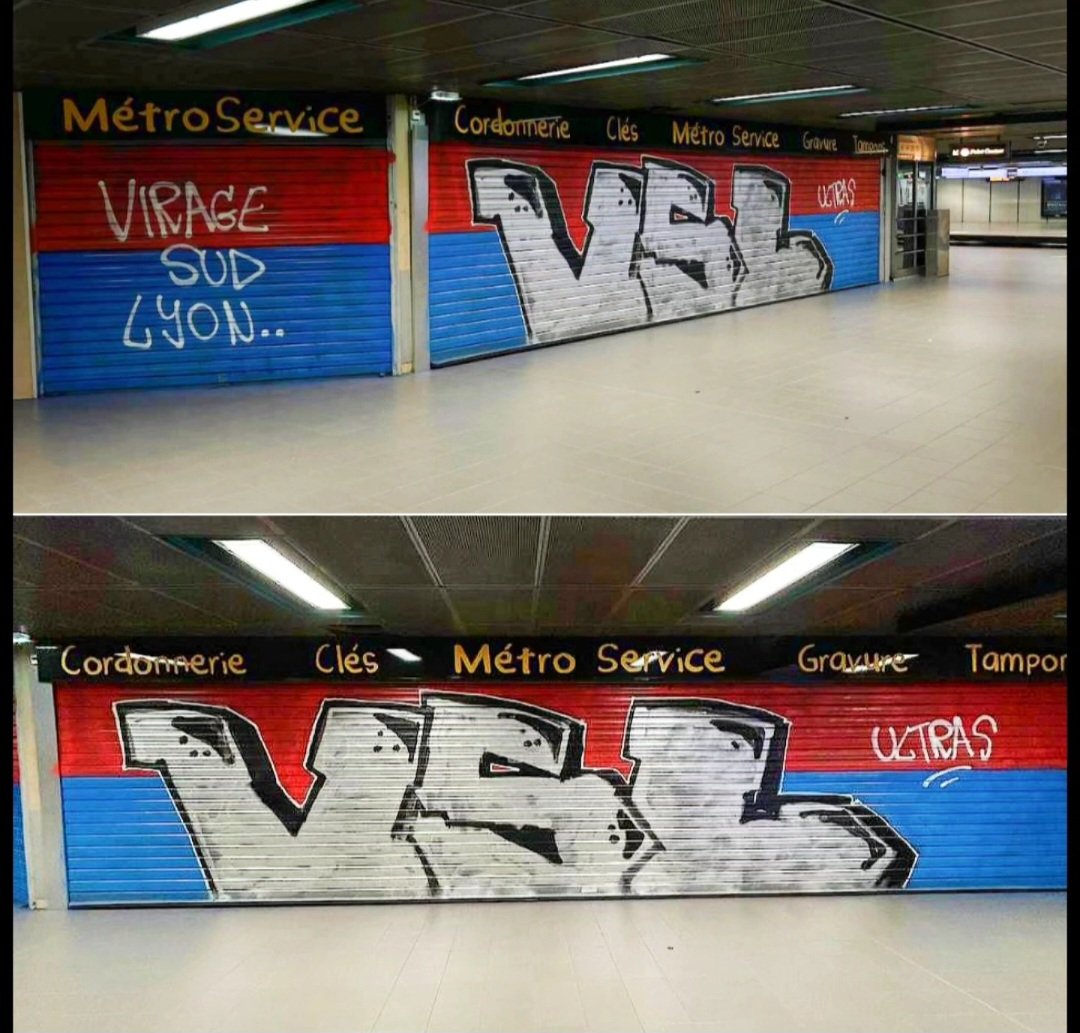 Bab1950VS's tweet image. VIRAGE SUD LYON UNDERGROUND...
🚈 Saxe gambetta 🟥🟦