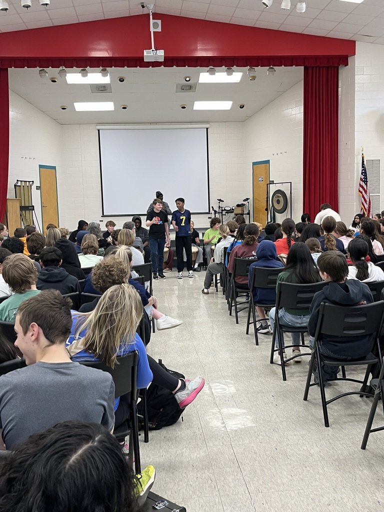 🎵 The halls of George Moses Horton Middle were filled with rhythm as 7th graders took part in a drumming workshop led by Diali Cissokho!  A huge thank you to the Chatham Arts Council for making this experience possible through their Artists in Schools Initiative. #OneChatham