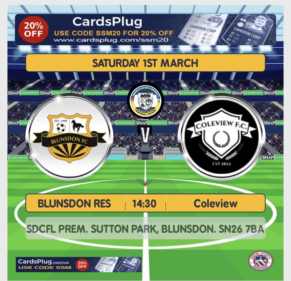 Coleview FC (@coleviewfc) on Twitter photo Next game👇🏼
A trip up the 419 as we take on <a href="/BlunnyFC/">Blunsdon FC</a>. A close game earlier in the season, expecting the same again tomorrow!⚽️
<a href="/sdflswindon/">Swindon&District Community FL.</a>
UTC🟣⚫️ Next game👇🏼
A trip up the 419 as we take on <a href="/BlunnyFC/">Blunsdon FC</a>. A close game earlier in the season, expecting the same again tomorrow!⚽️
<a href="/sdflswindon/">Swindon&District Community FL.</a>
UTC🟣⚫️