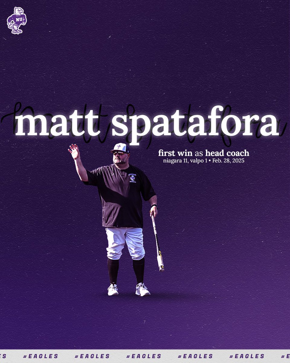 With this afternoons 11-1 win over Valpo, head coach <a href="/SpataforaMatt/">Matt Spatafora 🇨🇦🇺🇸</a> has picked up his first win at the helm of the Purple Eagles!

Congratulations, Coach!

#EAGLES