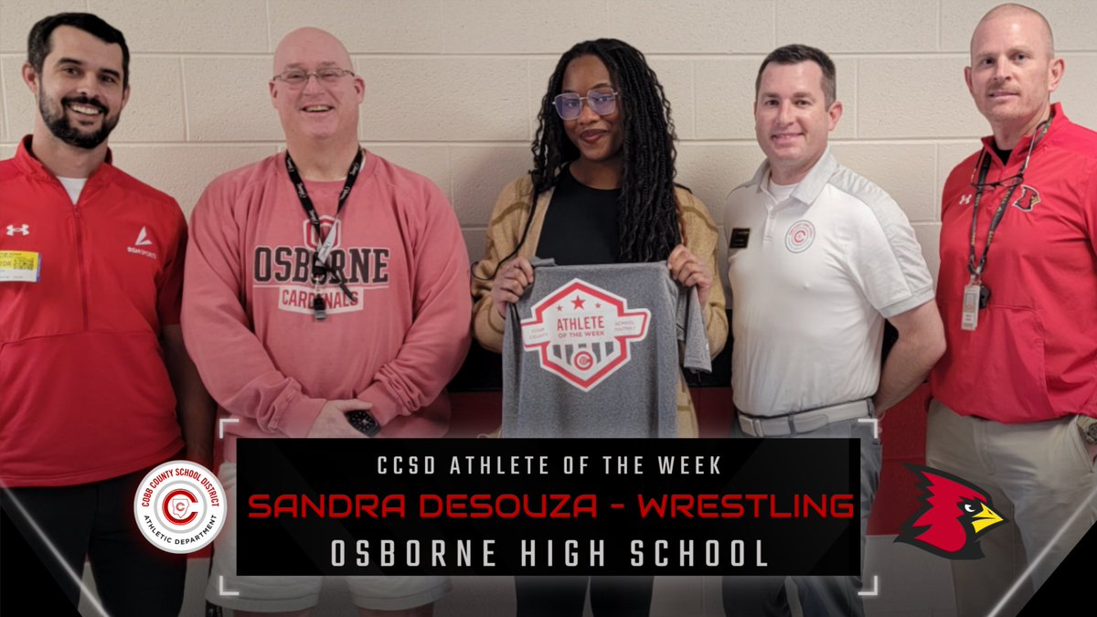 Congrats to Sandra Desouza of <a href="/osbcardinals/">Osborne Athletics</a> for being named the <a href="/CobbSchools/">Cobb County Schools</a> female athlete of the week! She won an All Classification Traditional Girls State Championship recently! Thanks to <a href="/BSNSPORTS_GA/">BSN SPORTS Georgia</a> for their support of this recognition. <a href="/cobb_sports/">Cobb Sports</a>