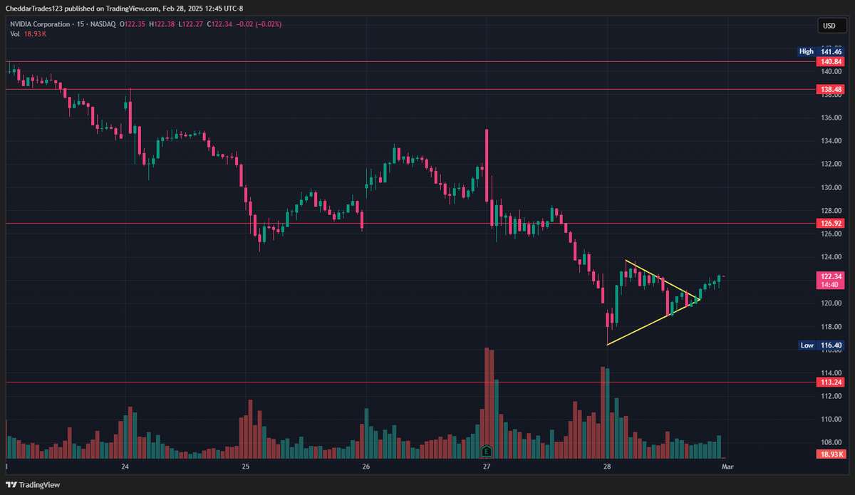$NVDA bullish wedge into the weekend - some call swings wouldn't be a terrible idea 

NVDA 130 C @ 1.15 3/7