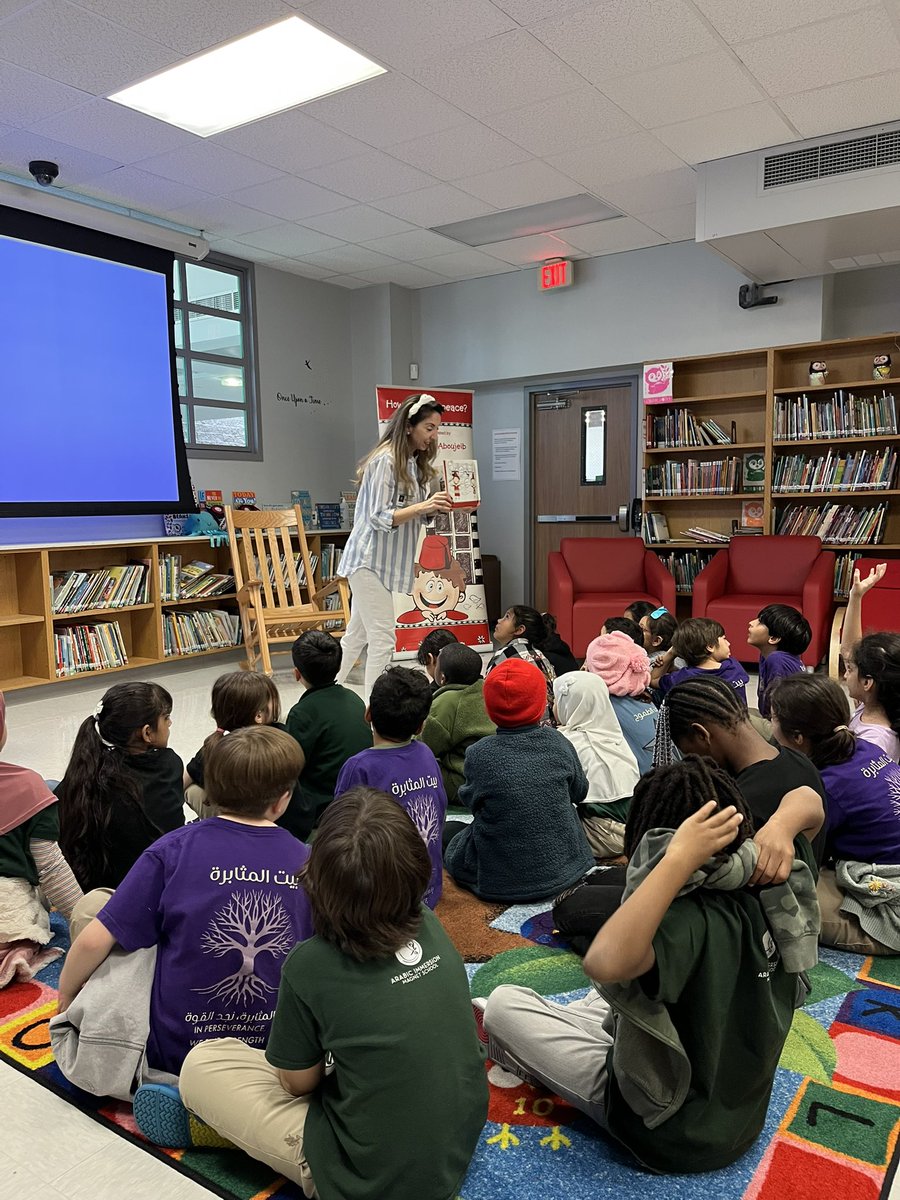 We were thrilled to host author Massa Aboujeib today! She read engaging Arabic books to our 1st and 2nd graders, who eagerly participated, answered questions, and moved with the stories. Thank you, Massa! <a href="/Mahassen_B/">Mahassen Ballouli</a> <a href="/Rolla_Elsaiary/">Rolla Elsaiary</a> <a href="/Ting_Liu7/">TingHsuan Liu</a> <a href="/Mr_Pacha/">Mr. Pacha</a>