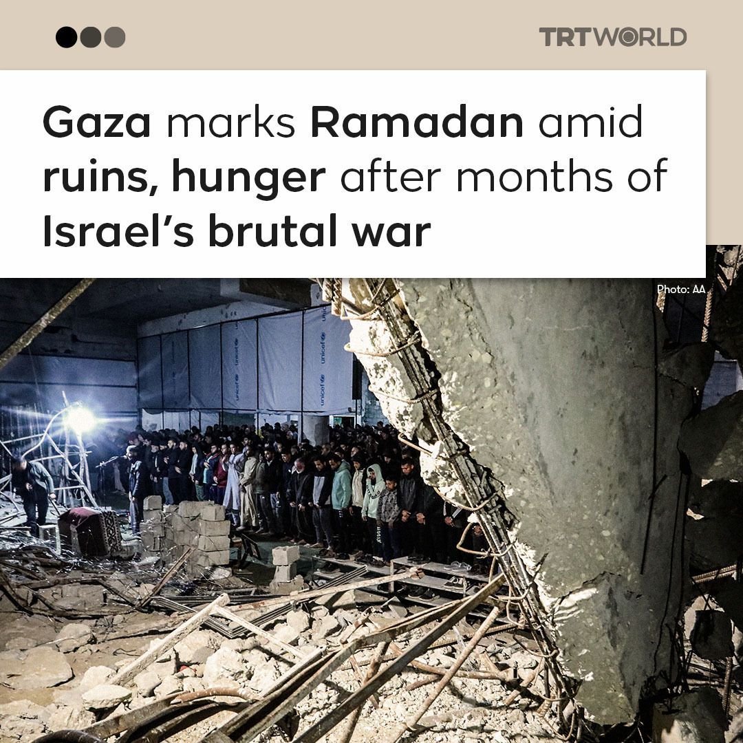 This Ramadan in Gaza is unlike any before, as family gatherings that once defined the holy month are now overshadowed by sorrow, with tens of thousands mourning loved ones lost in the war
🔗 trt.world/vjbd
