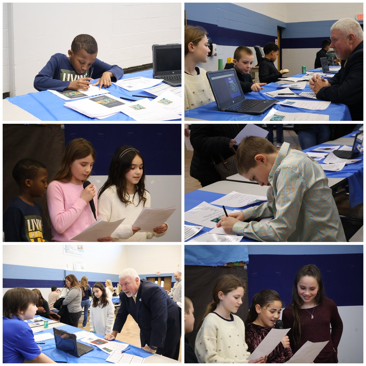 Gayhead ES 4th graders spent months developing mythological creatures…could they survive an imaginary environment? By combining ELA and science concepts, they created amazing books, using both imagination and practical knowledge. They were so proud to present their work (signed