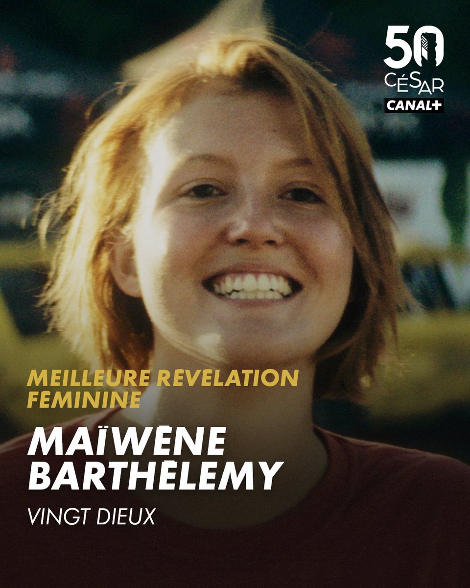 Le #Cesar2025 de la meilleure révélation féminine est attribué à Maïwène Barthélémy pour le film Vingt Dieux