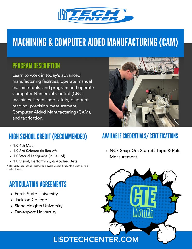We are promoting our TECH Center programs during CTE Month! For more information, check out our website: lisdtechcenter.com