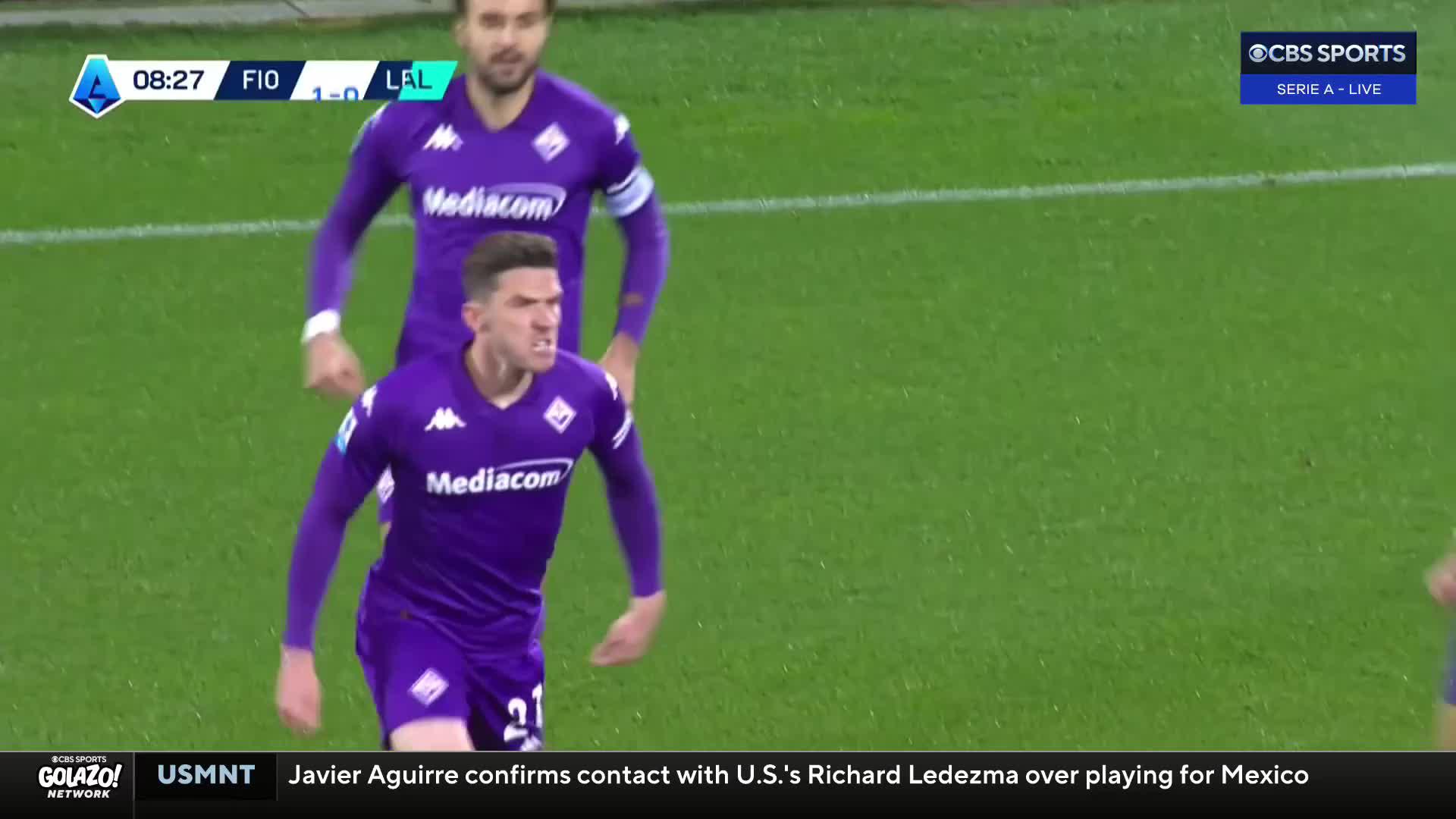 Talk about a towering header! 💪Fiorentina's wingbacks combine as Dodô picks out Robin Gosens at the far post 💜