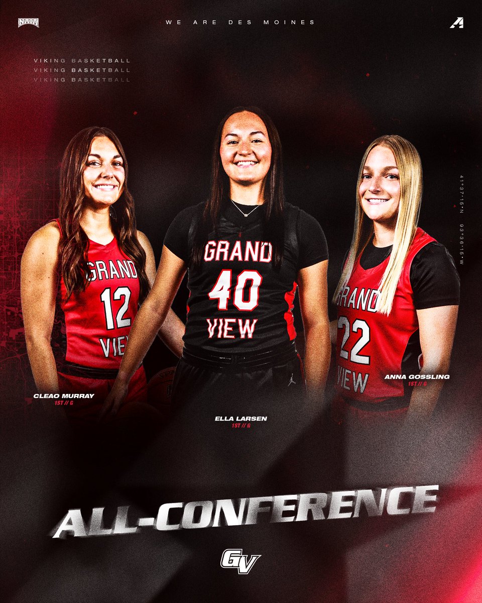 <a href="/HeartSportsNews/">Heart of America Athletic Conference</a> All-Conference 🏀

Larsen, Gossling, Murray 

📰 ow.ly/mN1s50V8Ccz

#WEAREDSM | <a href="/gv_wbb/">GVU WBB</a>