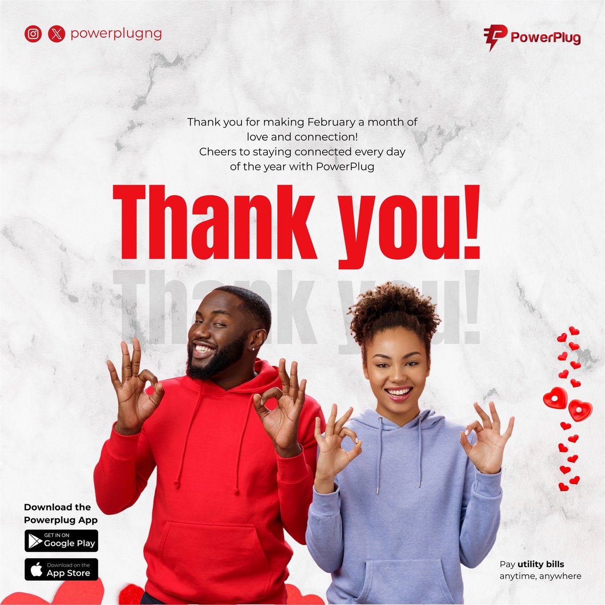 Thank you for making February a month of love and connection!
Cheers to staying connected every day of the year with PowerPlug🥂

#WhatsApp #whatsappdown #Ramadan