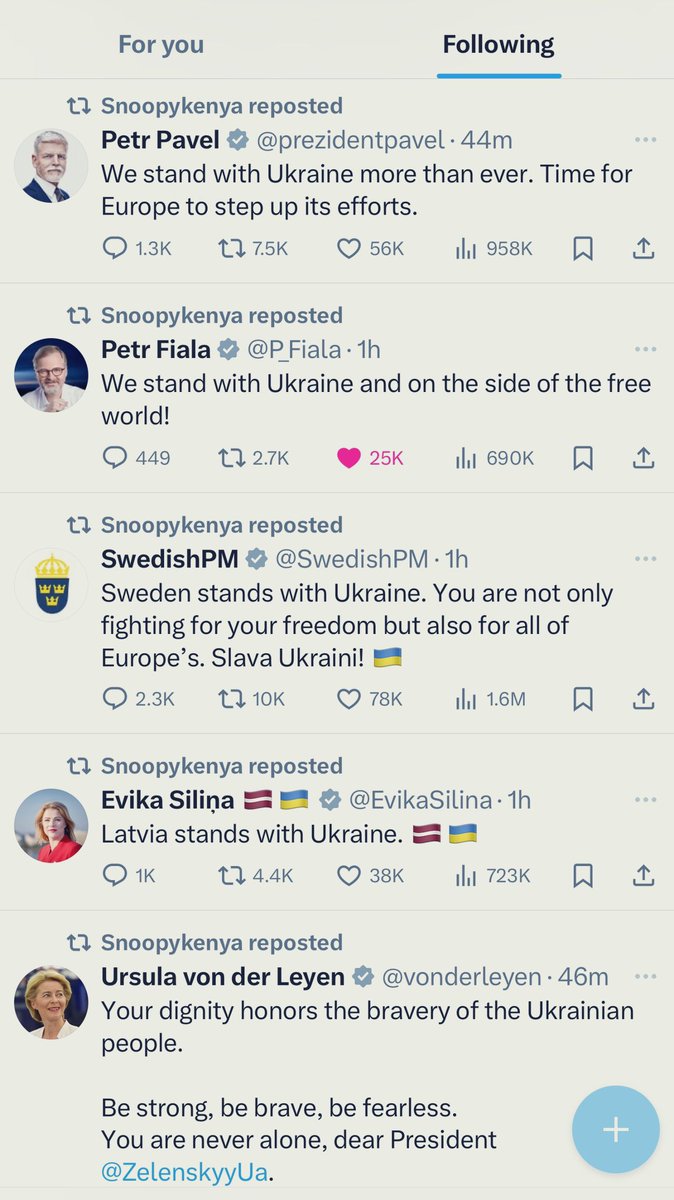 President Zelensky is receiving support from world leaders for his courage. Ukraine is winning.