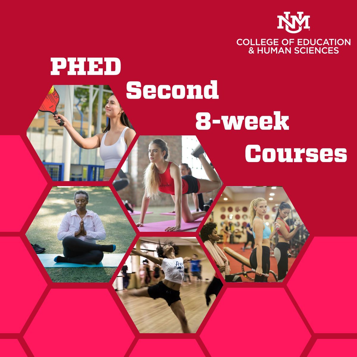 💪🏽 PHED - Physical Education (Non-Professional) courses like Pickleball, Pilates, Tai Chi, Dance, and Weightlifting are during the second 8-week term and count toward your GPA and Credit Hours.