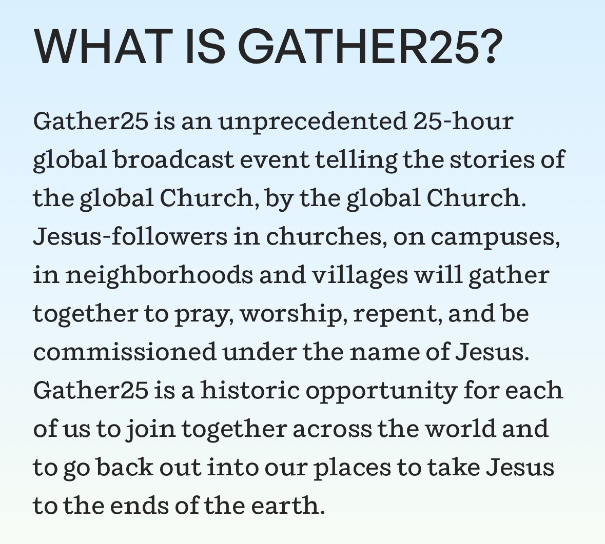 Logging on tonight to encourage everyone reading this to tune into #Gather25 at some point over the next 25 hours ❤️🙏🏼 God bless you all!