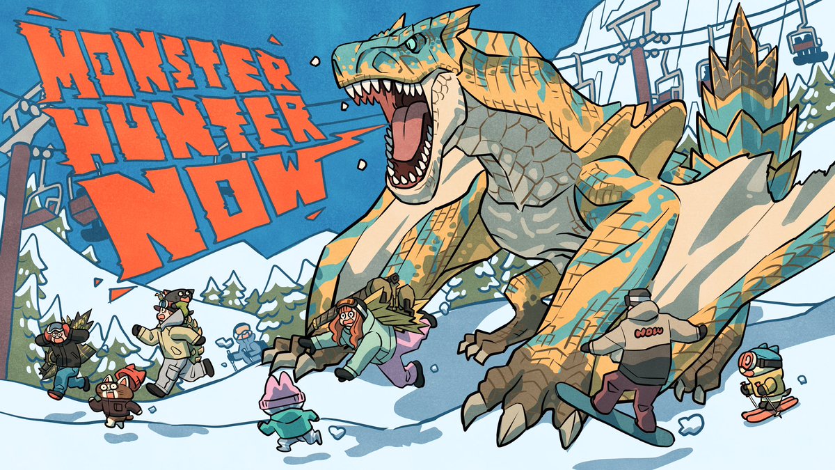 MH_Now_EN's tweet image. 🎨✨ Unveiling new artwork ✨🎨

Check out this illustration that perfectly captures the Season 4 climax! By Ryosuke Takeuchi @ryosuketarou 🖌️

Which monster makes the biggest impression? 💭

#Tigrex #Somnacanth #Volvidon #Lagombi #MHNow #monsterhunternow #RyosukeTakeuchi