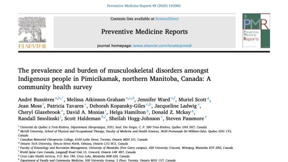 New Study Reveals High Prevalence of Spine Pain in Pimicikamak First Nation — Global Spine Care Initiative buff.ly/43h6uSz
