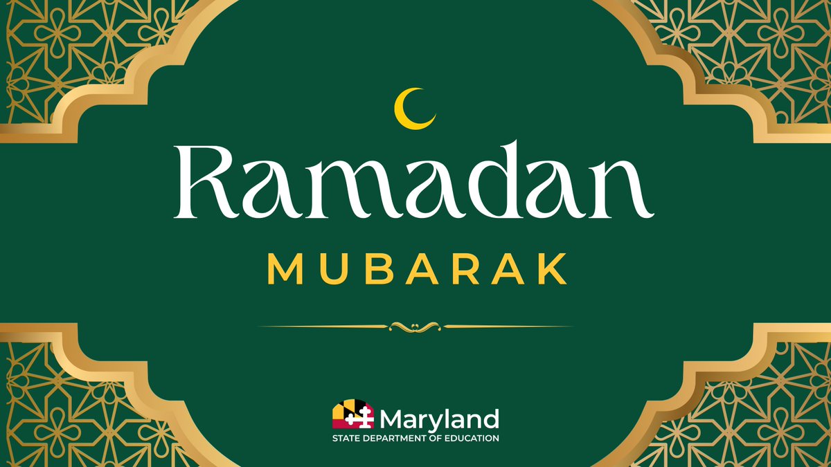 Tonight is the beginning of the Islamic holy month of #Ramadan! To our Maryland students, teachers, school staff and community members who celebrate, MSDE wishes you a happy and peaceful Ramadan. #RamadanMubarak #RamadanKareem