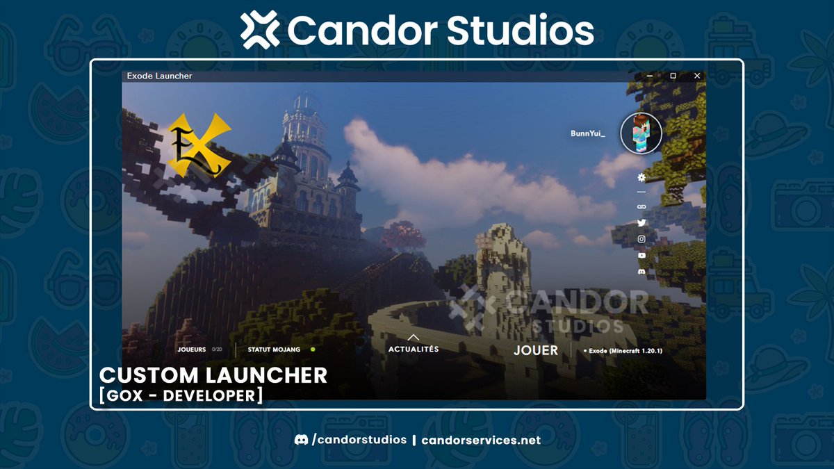 Check out this Custom Launcher created by Gox.

Need a professional designer, developer, or setup specialist? Join discord.gg/candorstudios now!

#minecraft #developer #freelance