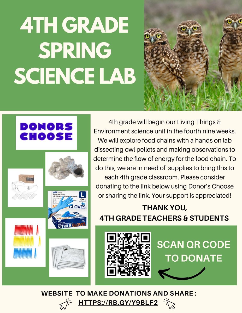 Citrus Grove’s 4th grade team is preparing for some awesome upcoming activities!!!  We would appreciate your support as we plan!!! website  to make donations and share :
rb.gy/y9blf2 <a href="/CitrusGrove_VCS/">Citrus Grove Elementary, Deland FL</a> <a href="/VCSscience/">VCS Science Office</a>