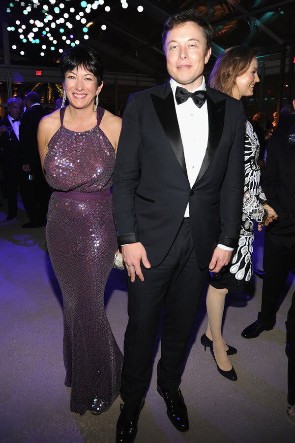 NotHoodlum's tweet photo. The last time Elon Musk wore a suit was with Ghislaine Maxwell. https://t.co/epzy6j1dWI