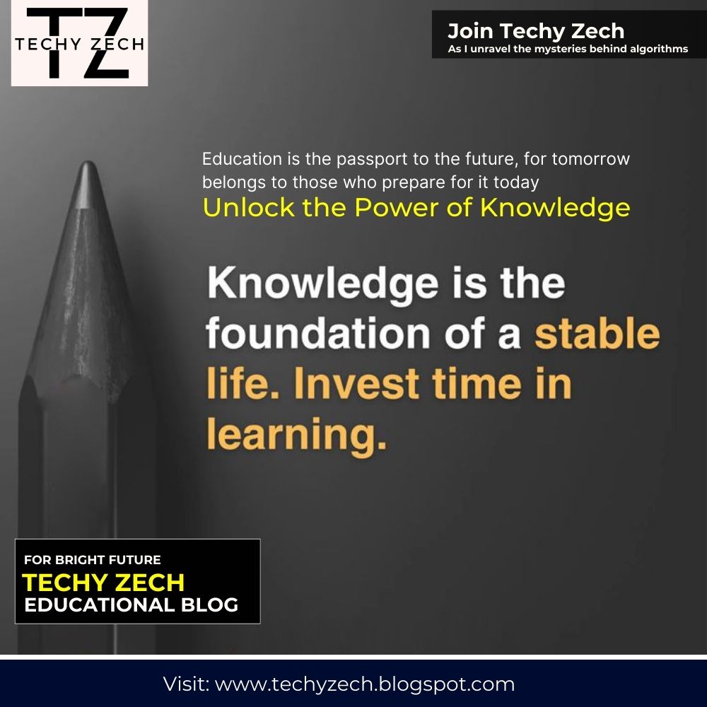 TechyZech's tweet image. Boost your knowledge and take your career to the next level with Techy Zech – your go-to online education blog! 🚀✨

📖 Explore now: techyzech.blogspot.com

#LearnAndGrow #TechyZech #EducationForAll #KnowledgeMatters #StayCurious #UpgradeYourSkills