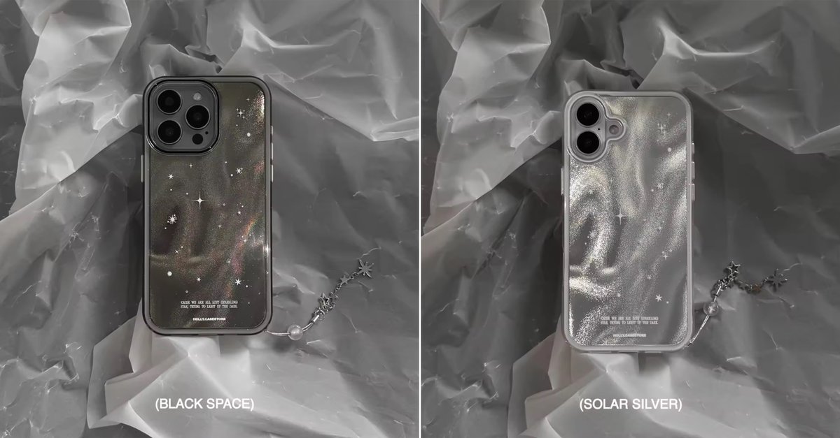 MaeoPhim's tweet photo. Holly Casestore - Sparkling Star Bumper Case 〰️ กระทบแสงหรือแฟลช แล้วจะเห็น hologram glitter แบบจึ้งๆ 💫✨