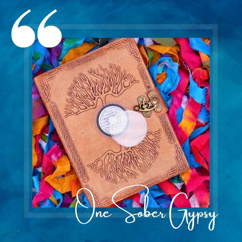 OneSoberGypsy's tweet image. I've designed this hand tooled leather bound journal to proudly display your recovery chip on the cover and record your #stepwork or daily meditations inside. A beautiful #recoverygift for anyone celebrating a birthday. onesobergypsy.etsy.com #aa #na #chipholder #journal