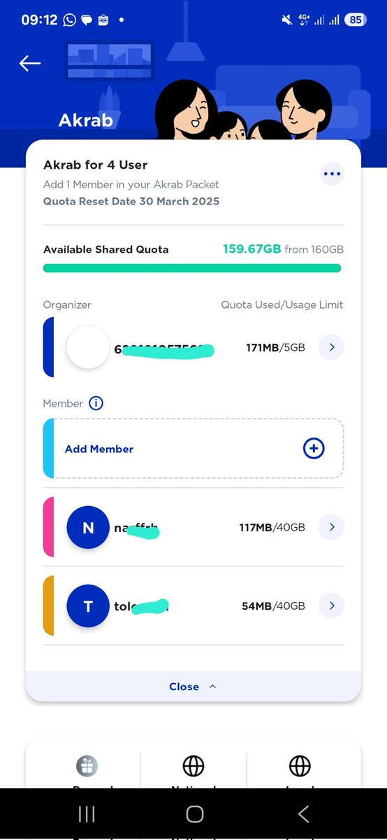 ininnad's tweet photo. wts sharing paket akrab xl 60k kurang lebih dapet 73gb/orang

✅ udah aktif per hari ini
✅ buat gdm siapa tau bulan depan mau perpanjang sharing

sisa 1 slot aja https://t.co/1pWAAZJJwF