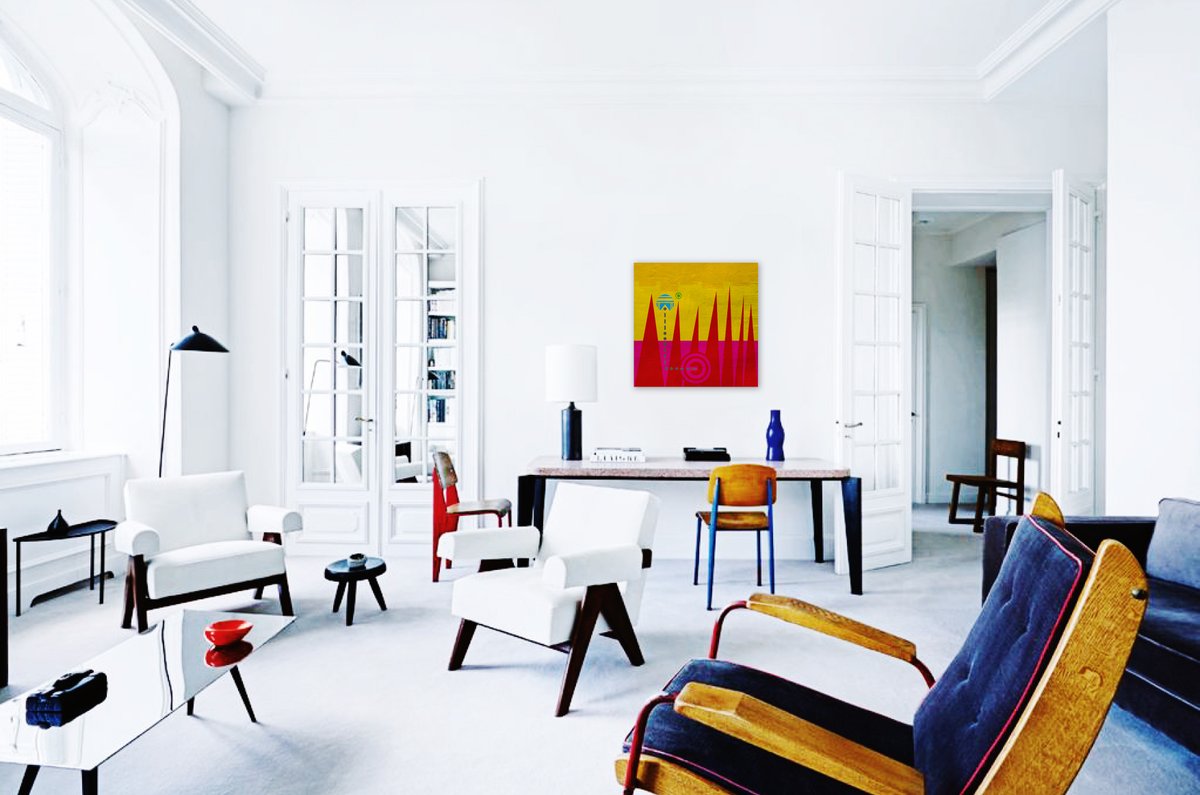 “Temporal Convergence” 61cm x 61cm acrylic on hardboard mounted on 2 inch deep wooden frame.

#art #abstractexpressionism #abstractartist