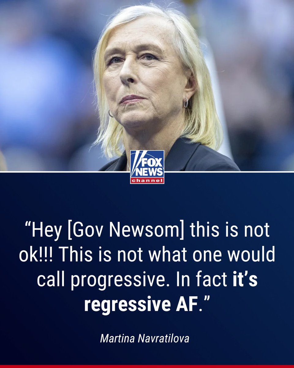 DOUBLE FAULT: One of the most iconic athletes in women’s sports is taking aim at California Governor Newsom after he bucked President Trump’s executive order banning biological males from female sports. trib.al/oVPYFiC