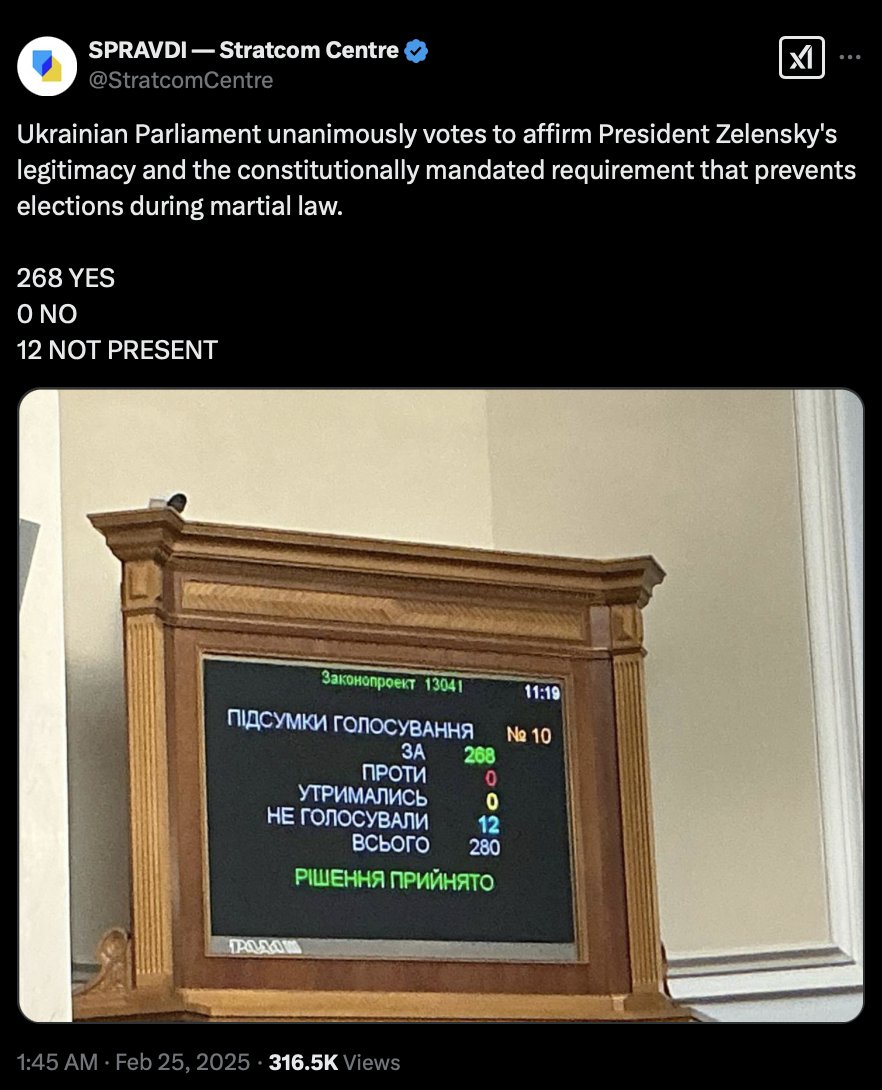 cyndigist's tweet photo. @LadyK68661 @Nicryptic @cspan @LindseyGrahamSC @realDonaldTrump @VP @ZelenskyyUa The Parliament in #Ukraiine just passed a law this week affirming support in #Zelenskyy. They also voted to hold off on elections until the war is over. Those lies are #PutinTalkingPoints https://t.co/PhFGpsmoU3