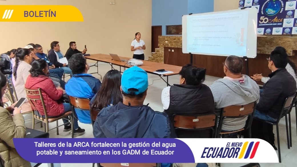 🗞️Boletín | Del 24 al 28 de febrero realizamos 22 talleres para fortalecer 💪🏻 la gestión del agua potable y saneamiento en los GADS de Ecuador 🇪🇨.

¡Trabajamos en beneficio del recurso hídrico! 💦

Revisa los detalles aquí ➡️n9.cl/w4z72

#SomosARCA