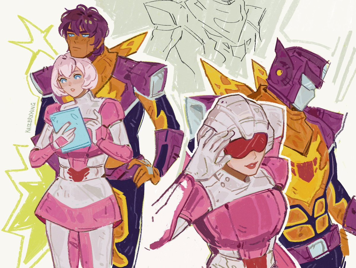 KaizerxKing's tweet photo. art trade for @muimui_0625 their hot rod &amp; arcee android/humanformer designs 🩷

#Transformers #Maccadam https://t.co/D1GRARMnqd