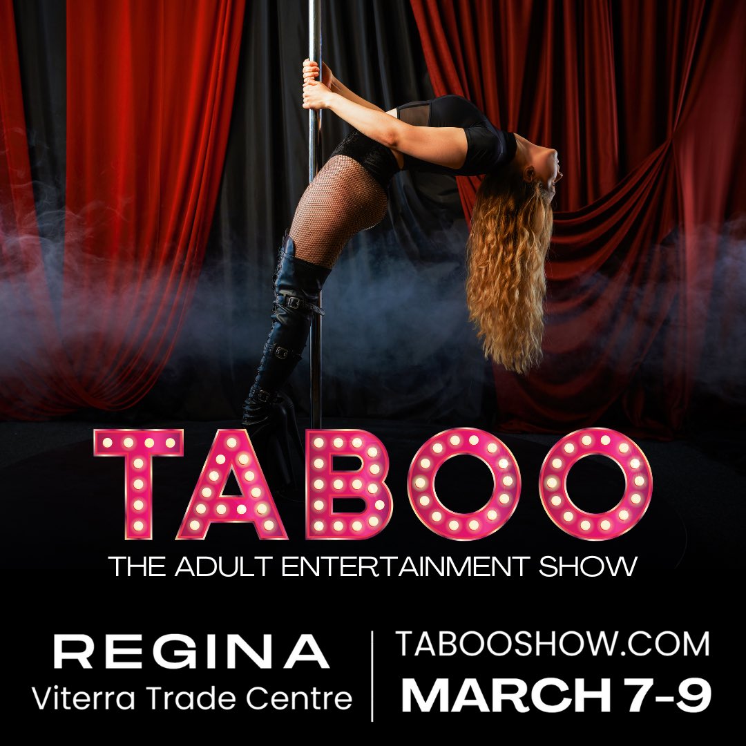 REGINA TABOO SHOW- ONE WEEK AWAY 🔥💋

Join us next weekend for the sexiest event in Canada! 

showpass.com/regina-taboo-e…

#regina #reginaevents #yqr #yqrevents #yqrhappenings #reginaadultentertainment #adultentertainment