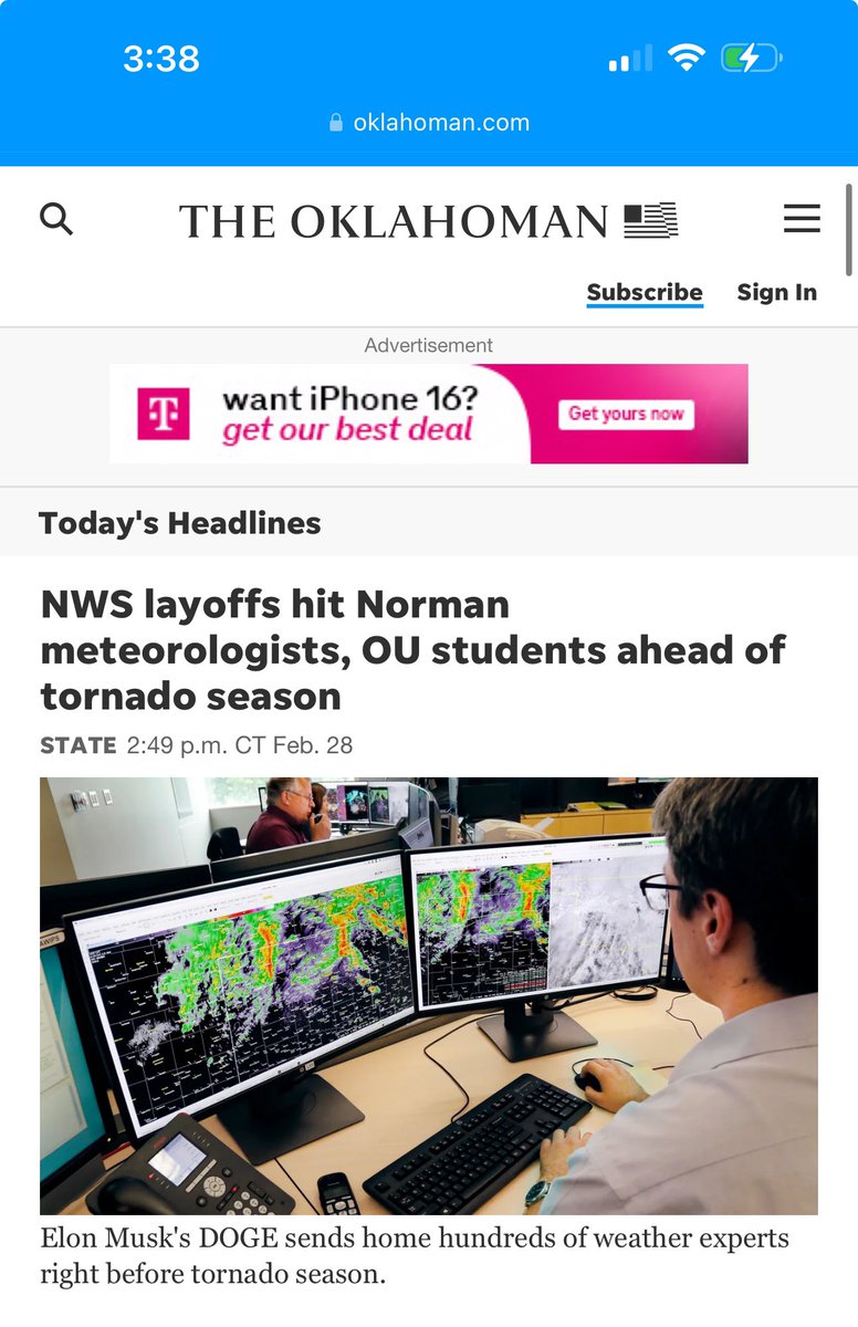 AlexZwink's tweet photo. Glad to see The Oklahoman is providing me updates on my job status. https://t.co/uzxSSJWLgR