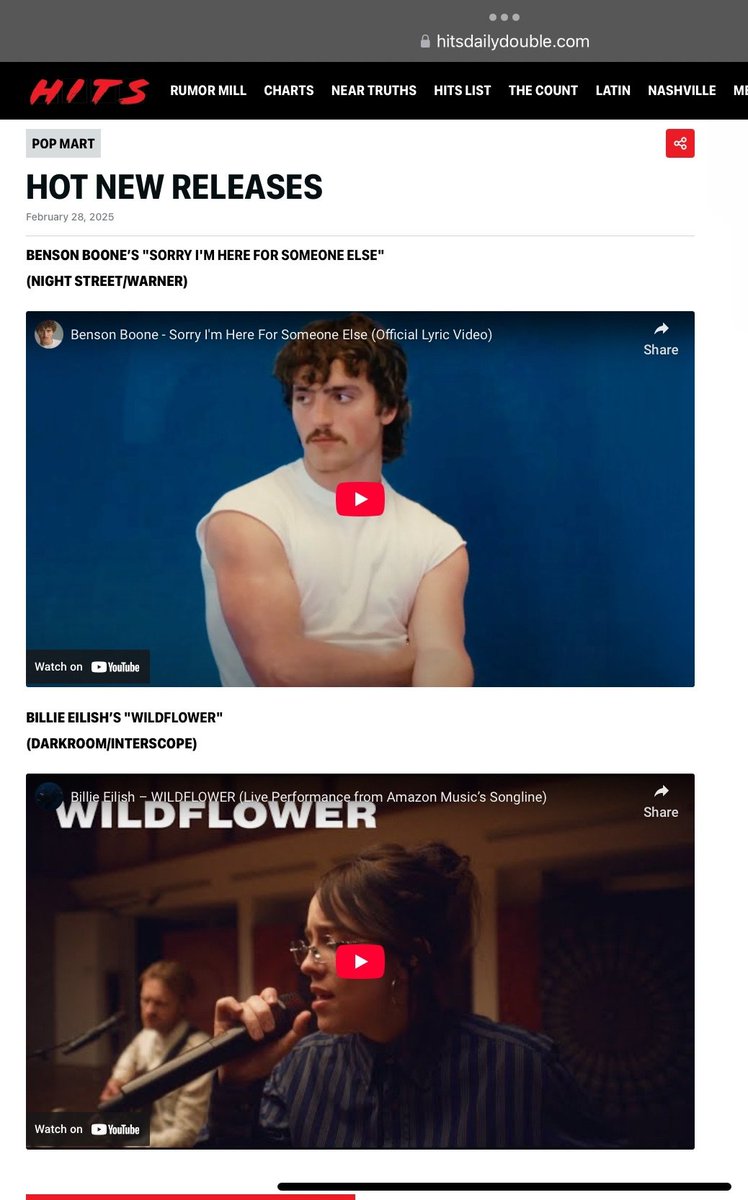 eilishdatas's tweet photo. 🚨 It seems like WILDFLOWER will be pushed in March as the 4th single from HIT ME HARD AND SOFT, according to HITSDD.

This has not been confirmed yet. https://t.co/imqONLuMpL