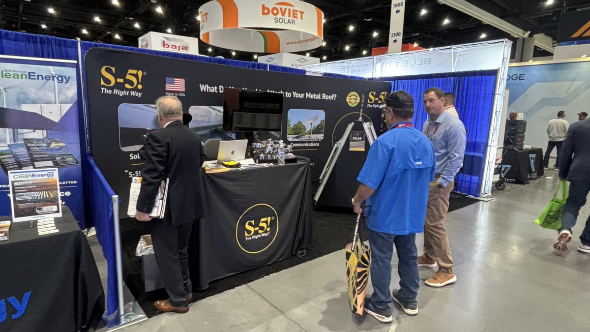 S5_Attachments's tweet photo. That's a wrap! 🏁
We had a great time at @ISNAESNA in #SanDiego! Thanks to everyone who stopped by the S-5! booth! See you at the next show! 👋
#IESNA #IntersolarNA #Intersolar2025 #SolarPower #SolarEnergy #SolarRoof https://t.co/JqM65ZX8PB
