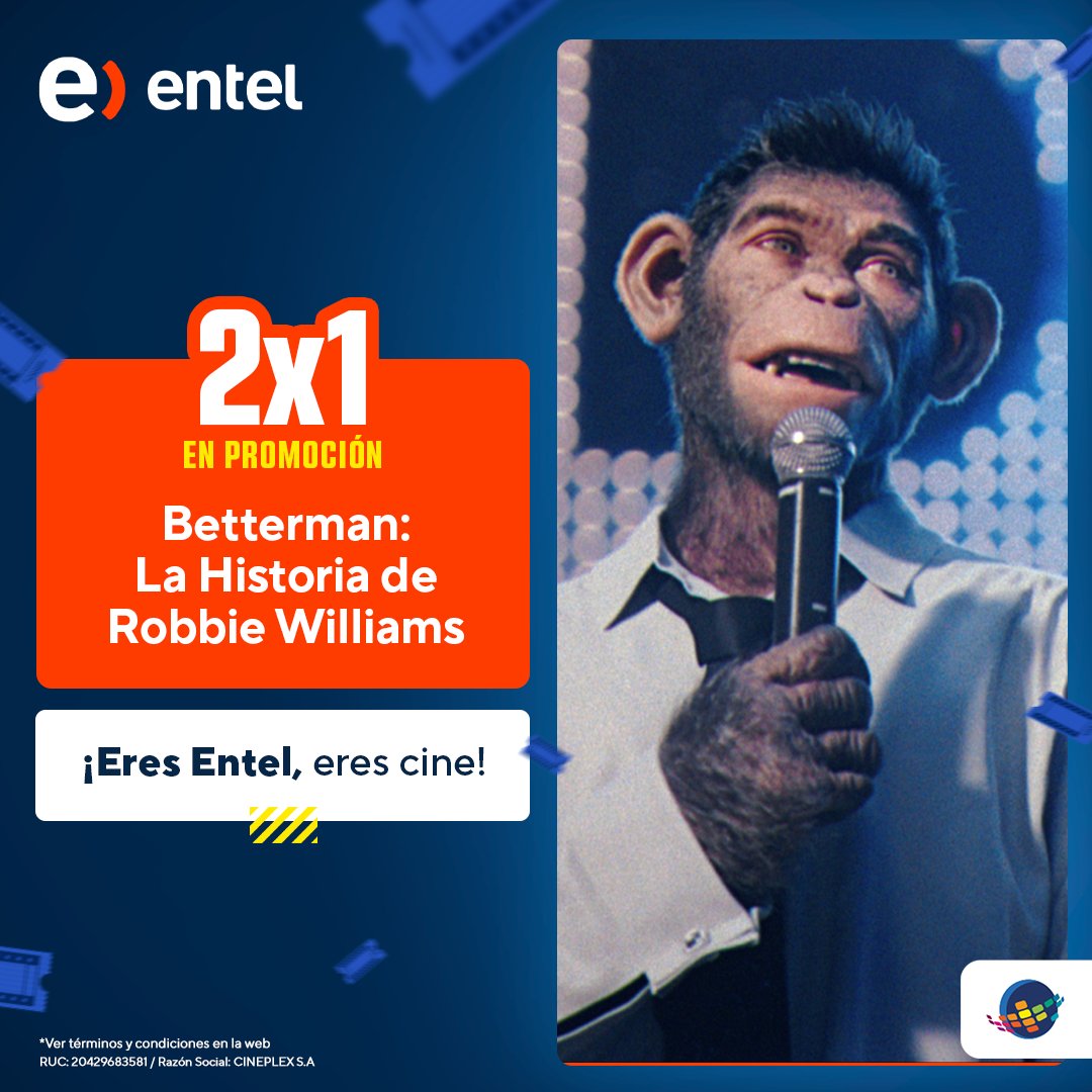 cineplanet's tweet photo. ¡LLEGÓ EL DÍA DEL 2X1 CON #ENTEL!🍿🎬
Si tu plan es ver películas, ¡mejor con una promo! 🤩💙
Solo ingresa tu código Entel en nuestra web 🌐 https://t.co/BKVvf6Kfxb o app 📲 y consigue tus entradas. 🎟
#PromoEntel #Cineplanet #2x1DePelícula #NuestraCarteler https://t.co/iRD95D3JrO