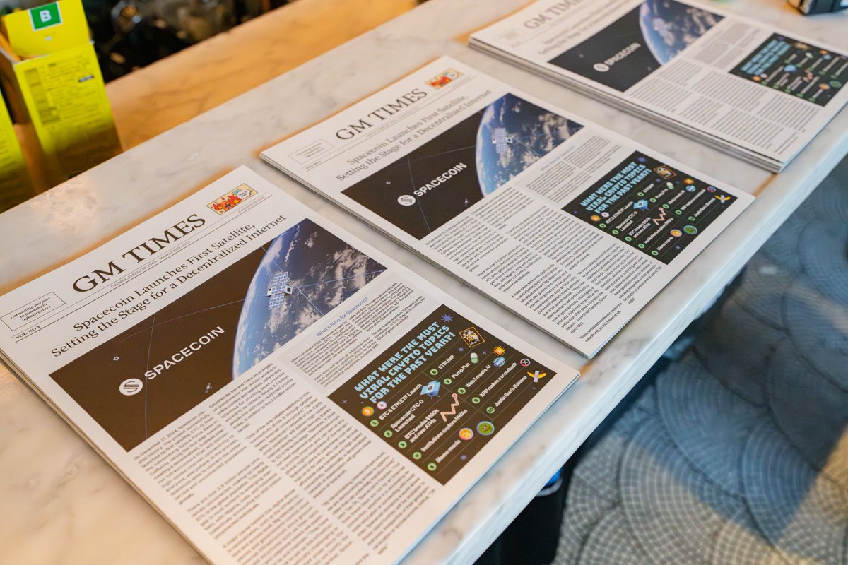 CafeGM_'s tweet photo. Don’t have time to pop into our Cafe because you’re running around ETH Denver?

You can still read the newest edition of the GM Times!

Take a breather and check out the latest in DeFi, RWAs, meme coins, and decentralized internet with the digital version: https://t.co/xqCySY7CD6 https://t.co/k1fDGqm7xa