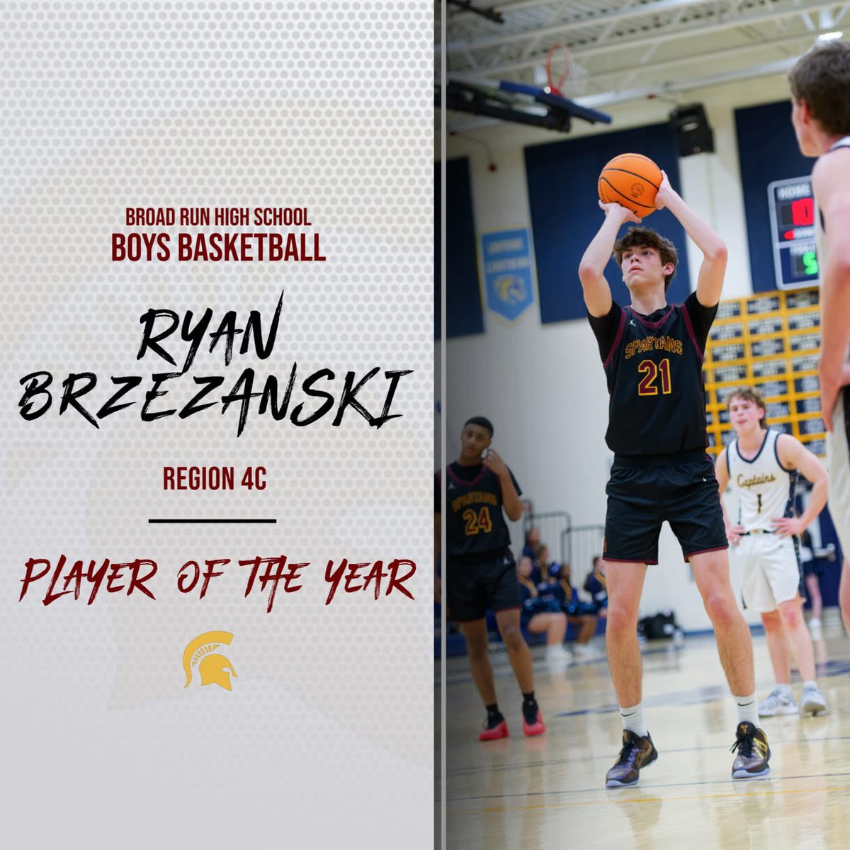 Congratulations to Ryan, Adam and DJ for being selected to the Boys Basketball Region 4C All-Region First and Second Teams and a huge congrats to Ryan for being named Regional Player of the Year! Well done Spartans!