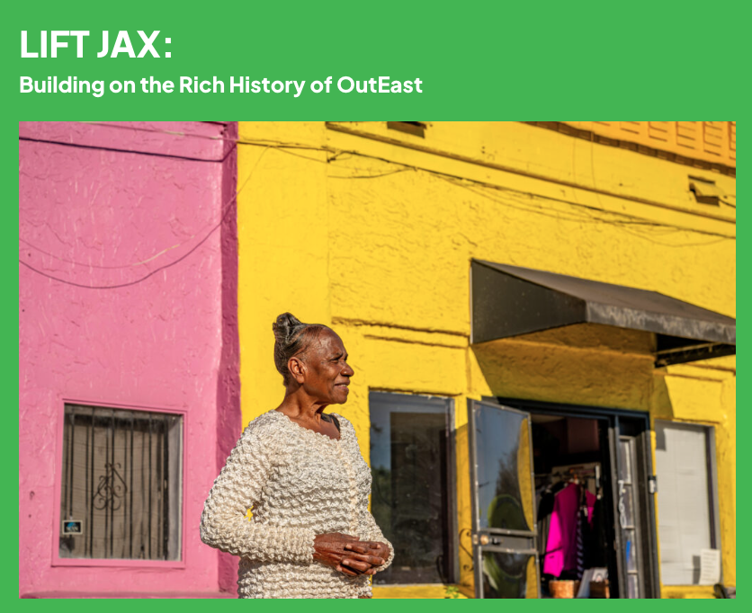 LiftJax's tweet image. We’re wrapping up #BlackHistoryMonth with this piece from our friends at @PurposeBuiltCS celebrating an OutEast legend: Mother Pearl. She is the longest-tenured property and business owner in the business corridor on A Philip Randolph Blvd. Having seen a lot of changes in the…