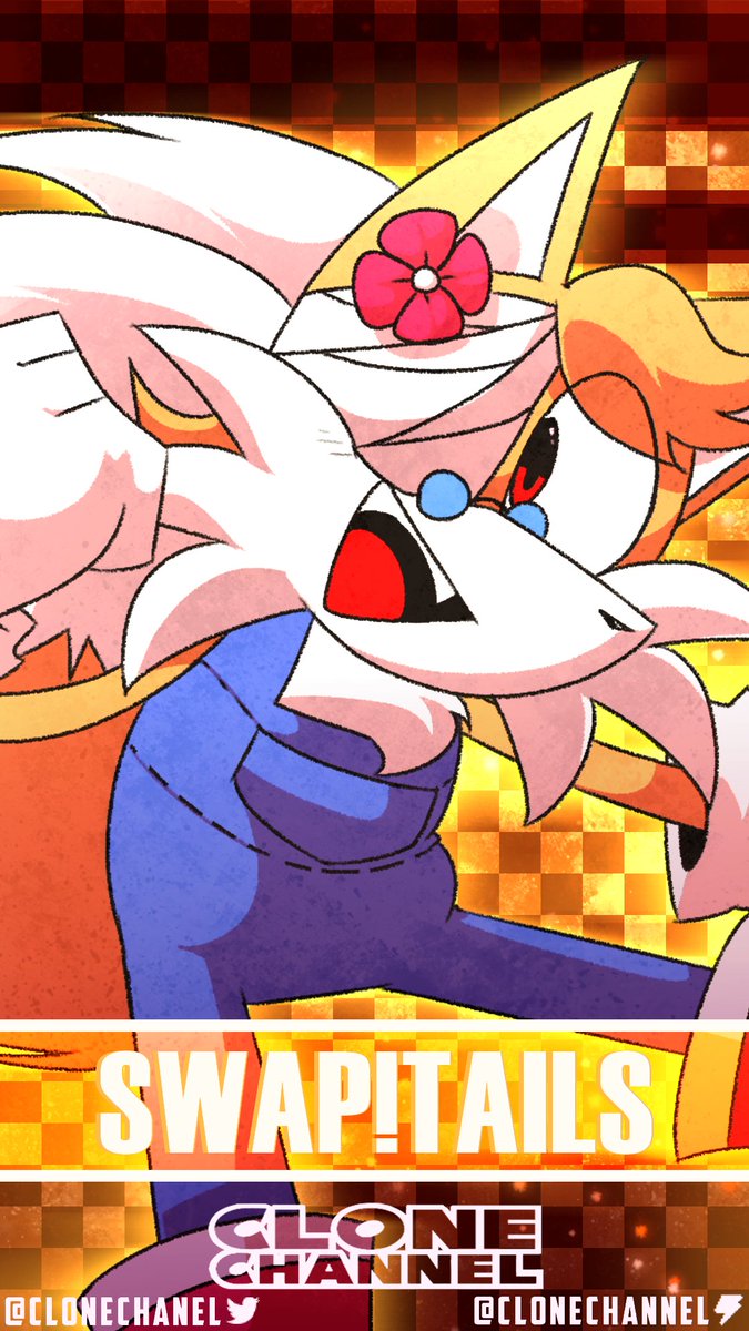 Clone Channel art for March 2025, featuring Swap!Tails! 

(check the link in our pinned for the full res &amp; transparent versions)
#fnas #fnasart #sonicthehedgehog