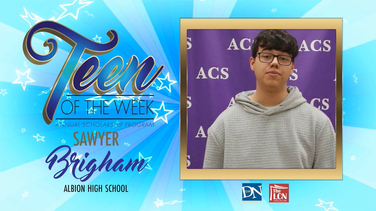 Batavia_Daily's tweet photo. The Daily News and Livingston County News proudly present Teen of the Week, an annual scholarship program.

Teen of the Week is sponsored by: LeRoy Manor

This week's featured teen is Sawyer Brigham (@albioncsd)!

https://t.co/ESO8fc9vjI

Tune in next week for more videos. https://t.co/6cftdwXiv9