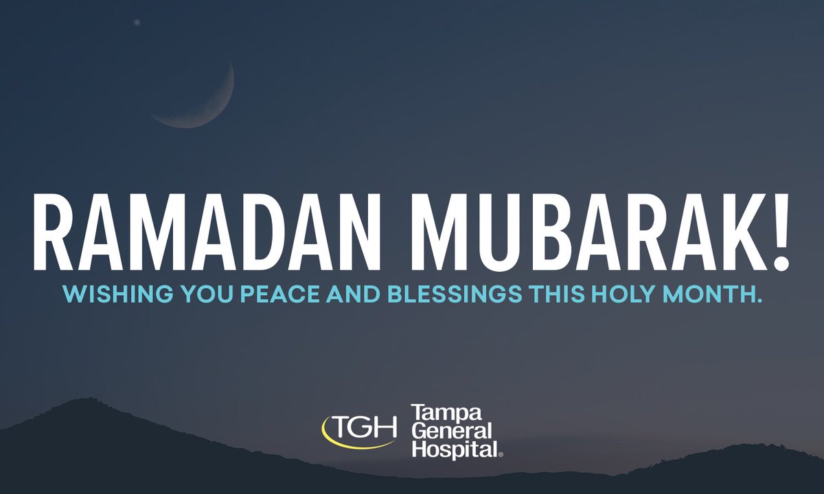 Tampa General Hospital (@tghcares) on Twitter photo As the holy month begins this evening, we send our best wishes to you and your loved ones. May this blessed time bring renewal, reflection, and gratitude. Ramadan Kareem! 🌙 #Ramadan As the holy month begins this evening, we send our best wishes to you and your loved ones. May this blessed time bring renewal, reflection, and gratitude. Ramadan Kareem! 🌙 #Ramadan