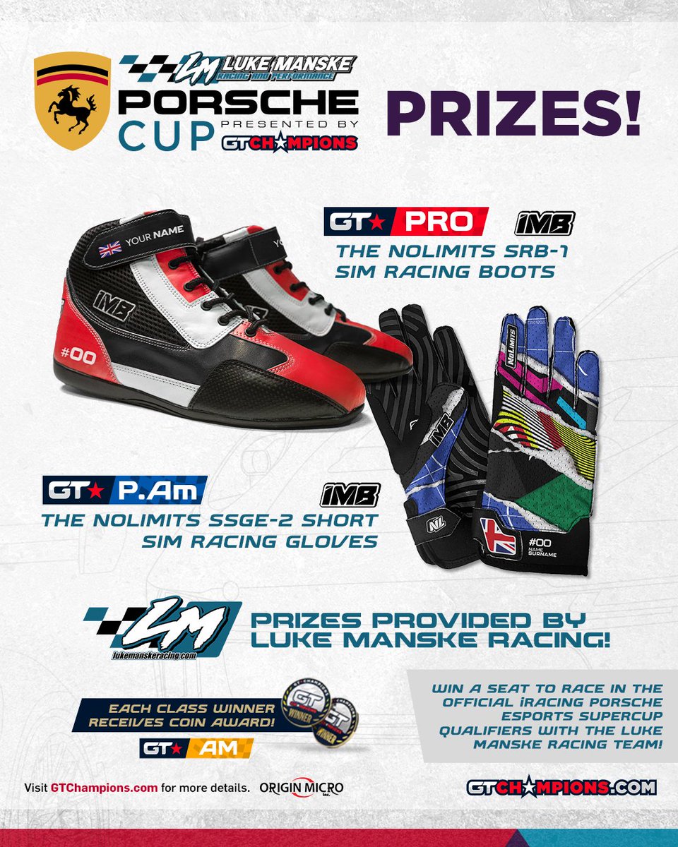Prizes confirmed! Thanks to series sponsor for giving away these to the winners of our <a href="/LMResports/">Luke Manske Racing eSports</a> Porsche Cup! #iracing #simracing #porschecup