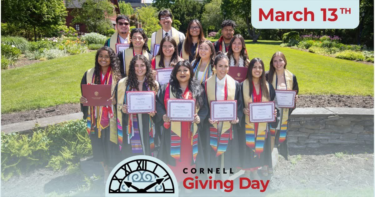 Mark your calendars for Cornell Giving Day! We’re on a mission to support students and the areas of Cornell you care about most. Help us shape the future of Cornell — and beyond! givingday.cornell.edu/campaigns/cu-l…