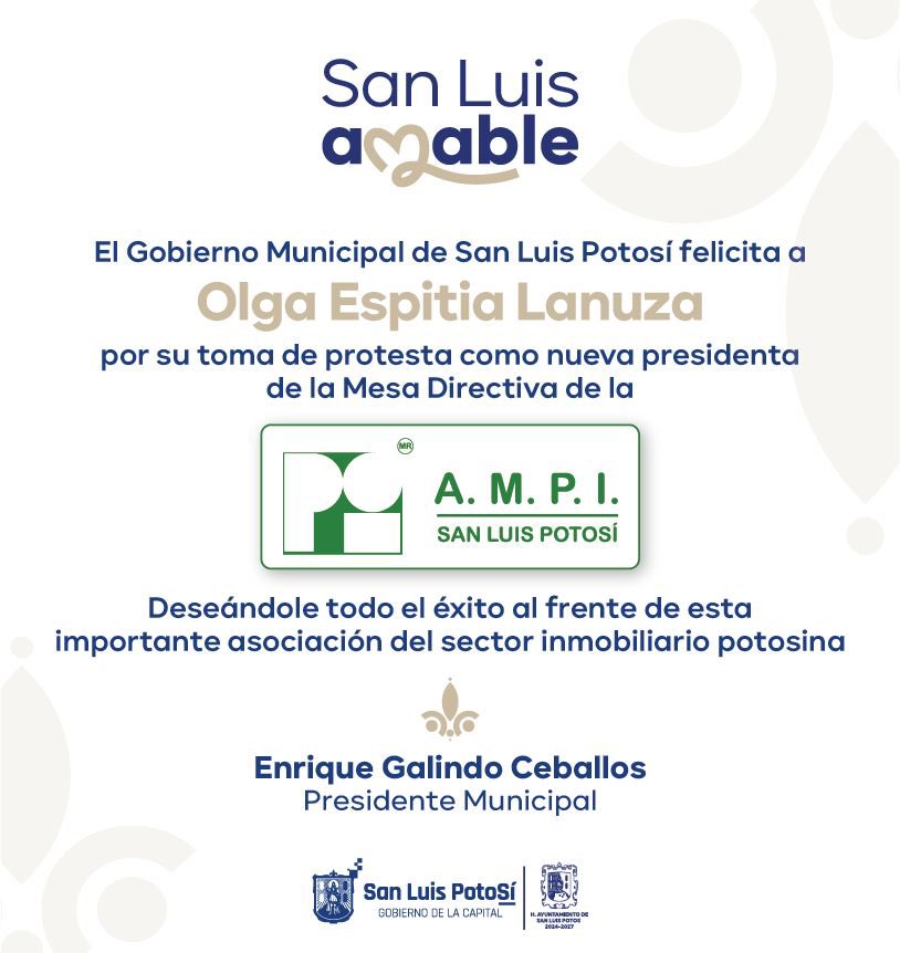 EF_Galindo's tweet photo. Felicito a la nueva presidenta de la @ampisanluis, Olga Espitia Lanuza y le deseo el mayor de los éxitos durante su gestión. ¡Enhorabuena! https://t.co/HF32kIYs2v