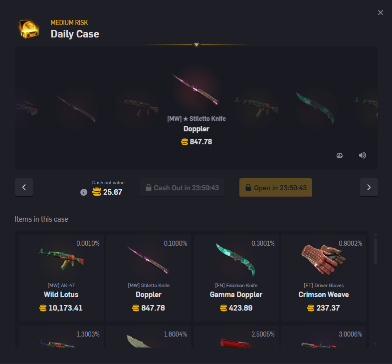 Insane ticket on my Daily Case (Medium Risk) 💣

I thought I was going to hit the Lotus for a minute! 😲

I hit ticket 48 out of 100k. 😅

<a href="/CSGOEmpire/">CSGOEmpire</a>