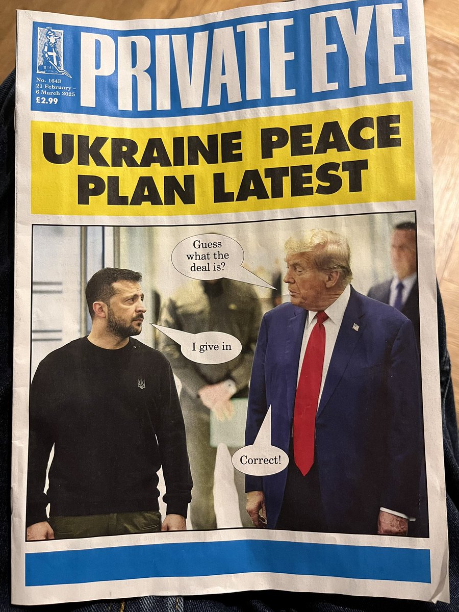 stevedyson's tweet image. As usual, @PrivateEyeNews foretold the insulting and unstatesmanlike behaviour of @realDonaldTrump more than a week before the big bully’s stage show …